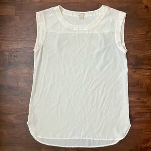 J. Crew Sleeveless Women’s Blouse NWOT Lightweight Ivory Size XS
